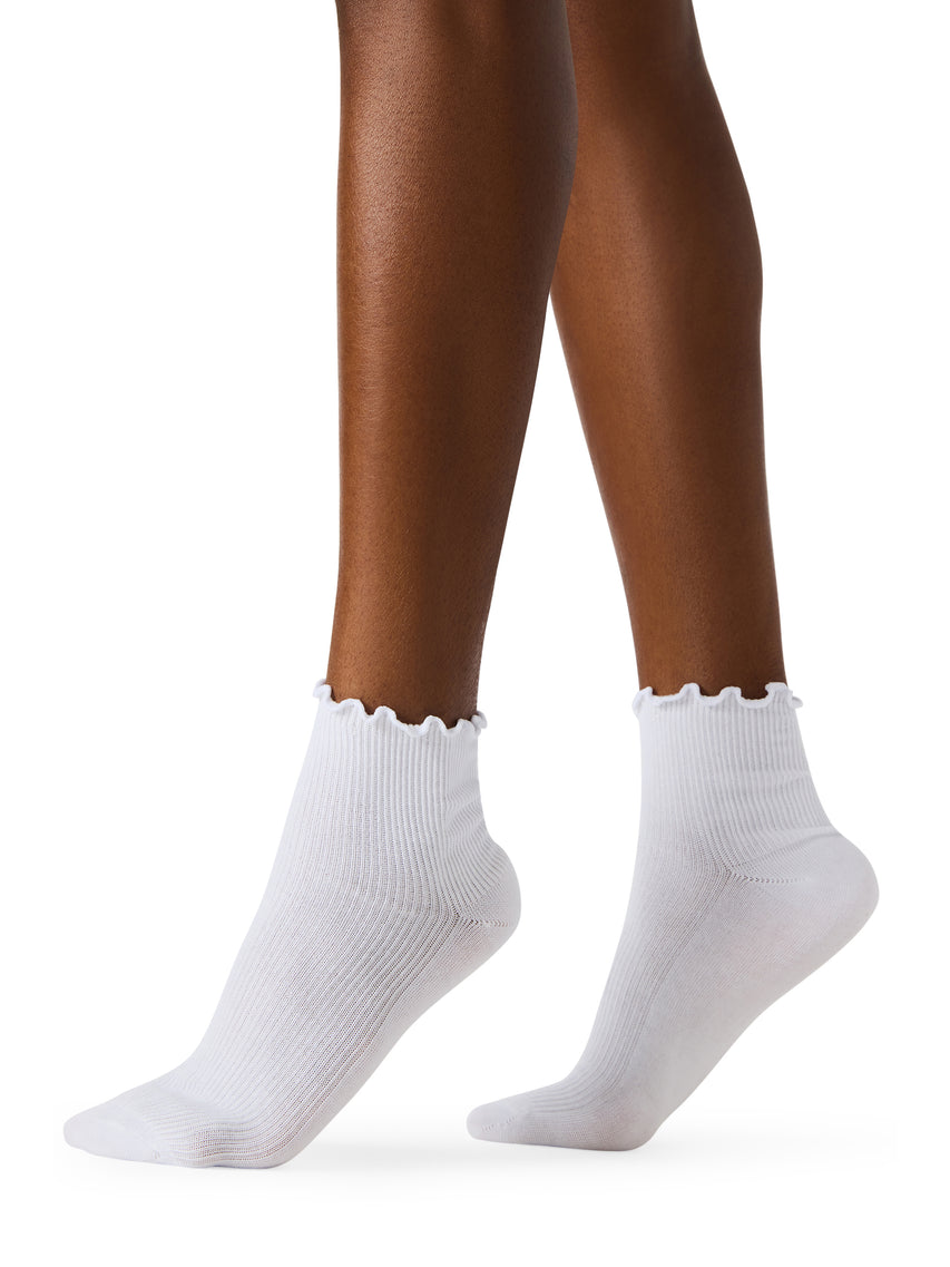 Calcetines Scallop Edge Blancos Mujer