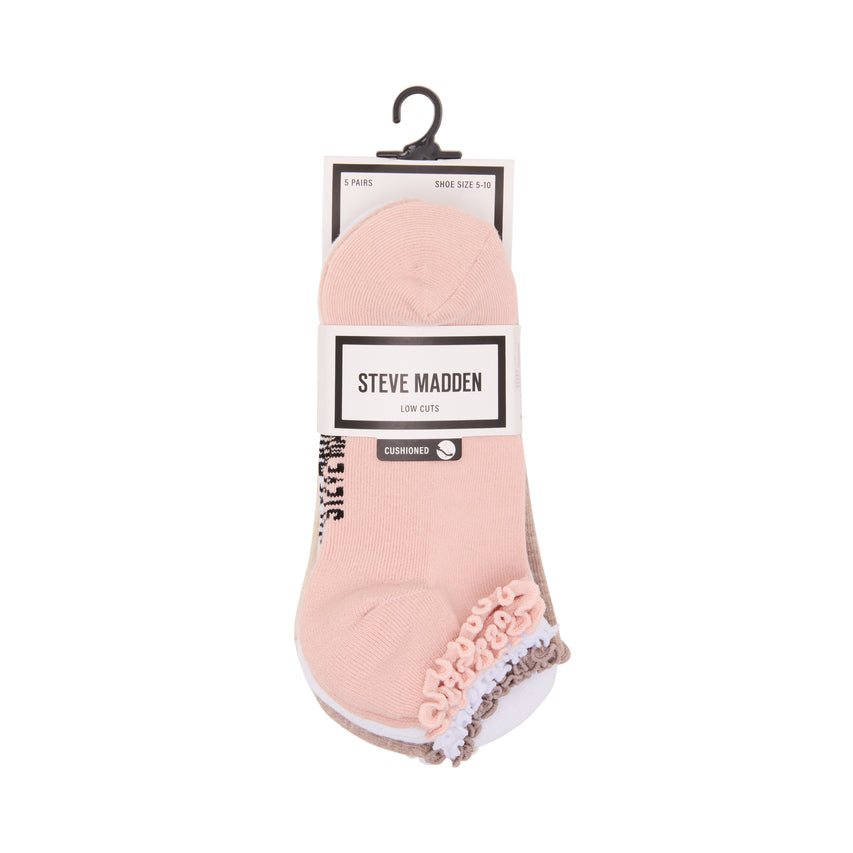 Pack de 5 calcetines rosados cortos mujer